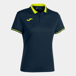 JOMA CHAMPIONSHIP VI SHORT SLEEVE POLO NAVY FLUOR YELLOW