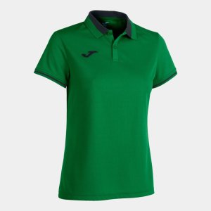JOMA CHAMPIONSHIP VI SHORT SLEEVE POLO GREEN BLACK