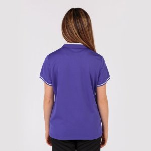 JOMA CHAMPIONSHIP VI SHORT SLEEVE POLO PURPLE WHITE