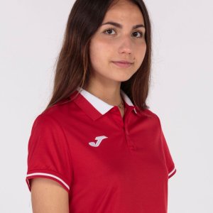 JOMA CHAMPIONSHIP VI SHORT SLEEVE POLO RED WHITE
