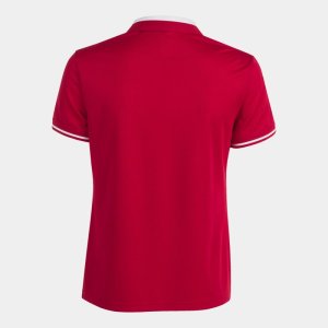 JOMA CHAMPIONSHIP VI SHORT SLEEVE POLO RED WHITE