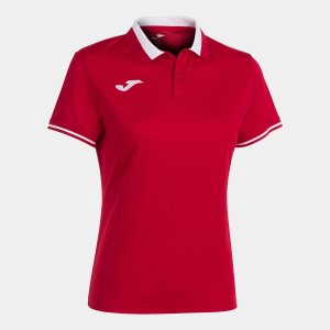 JOMA CHAMPIONSHIP VI SHORT SLEEVE POLO RED WHITE