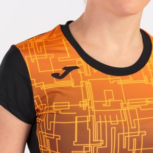 JOMA ELITE VIII SHORT SLEEVE T-SHIRT BLACK ORANGE