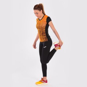 JOMA ELITE VIII SHORT SLEEVE T-SHIRT BLACK ORANGE