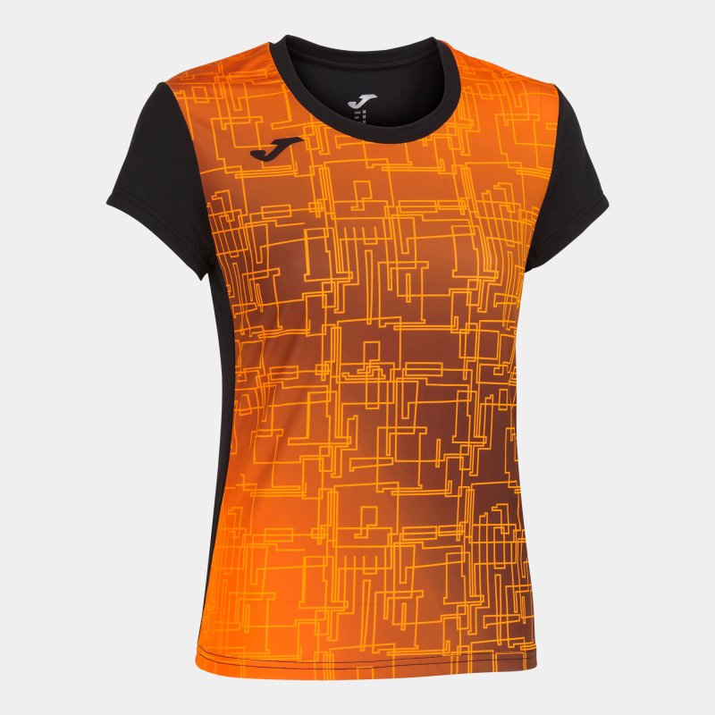 JOMA ELITE VIII SHORT SLEEVE T-SHIRT BLACK ORANGE