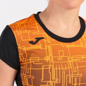 JOMA ELITE VIII SHORT SLEEVE T-SHIRT BLACK ORANGE