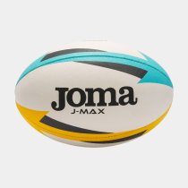 JOMA BALL RUGBY J-MAX WHITE ORANGE SKYBLUE