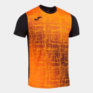 JOMA ELITE VIII SHORT SLEEVE T-SHIRT BLACK ORANGE