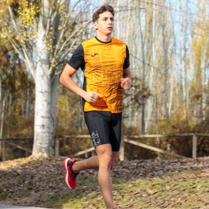 JOMA ELITE VIII SHORT SLEEVE T-SHIRT BLACK ORANGE