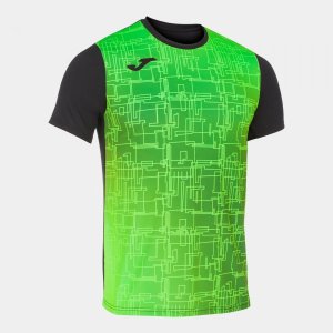 JOMA ELITE VIII SHORT SLEEVE T-SHIRT BLACK FLUOR GREEN