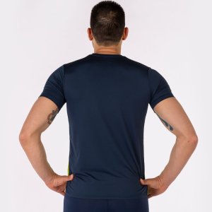 JOMA ELITE VIII SHORT SLEEVE T-SHIRT NAVY FLUOR YELLOW