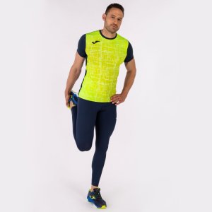 JOMA ELITE VIII SHORT SLEEVE T-SHIRT NAVY FLUOR YELLOW