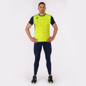 JOMA ELITE VIII SHORT SLEEVE T-SHIRT NAVY FLUOR YELLOW