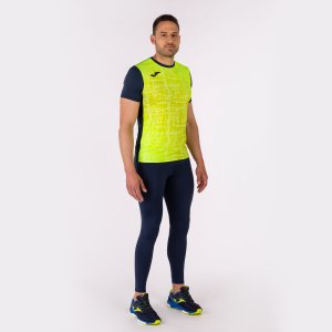 JOMA ELITE VIII SHORT SLEEVE T-SHIRT NAVY FLUOR YELLOW