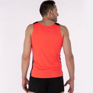 JOMA RECORD II TANK TOP FLUOR CORAL BLACK