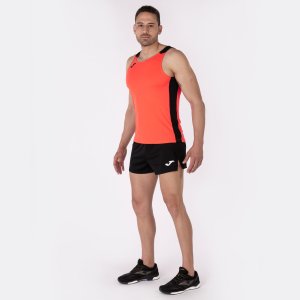 JOMA RECORD II TANK TOP FLUOR CORAL BLACK