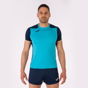 JOMA RECORD II SHORT SLEEVE T-SHIRT FLUOR TURQUOISE-NAVY
