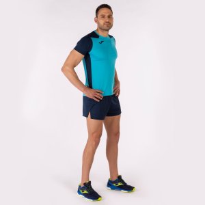 JOMA RECORD II SHORT SLEEVE T-SHIRT FLUOR TURQUOISE-NAVY