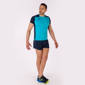 JOMA RECORD II SHORT SLEEVE T-SHIRT FLUOR TURQUOISE-NAVY