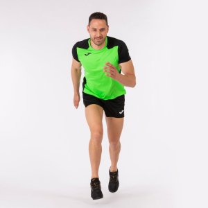 JOMA RECORD II SHORT SLEEVE T-SHIRT FLUOR GREEN BLACK