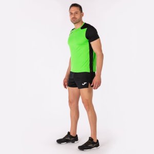JOMA RECORD II SHORT SLEEVE T-SHIRT FLUOR GREEN BLACK