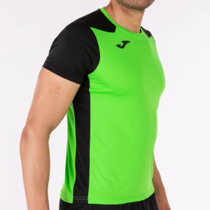 JOMA RECORD II SHORT SLEEVE T-SHIRT FLUOR GREEN BLACK