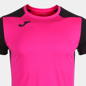 JOMA RECORD II SHORT SLEEVE T-SHIRT FLUOR PINK BLACK