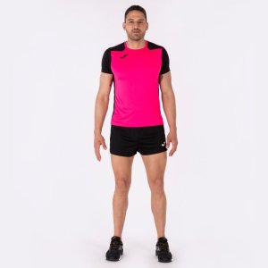 JOMA RECORD II SHORT SLEEVE T-SHIRT FLUOR PINK BLACK