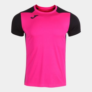 JOMA RECORD II SHORT SLEEVE T-SHIRT FLUOR PINK BLACK