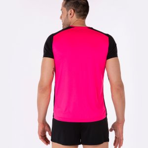 JOMA RECORD II SHORT SLEEVE T-SHIRT FLUOR PINK BLACK