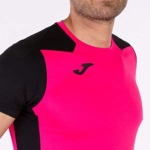 JOMA RECORD II SHORT SLEEVE T-SHIRT FLUOR PINK BLACK