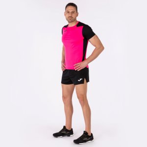 JOMA RECORD II SHORT SLEEVE T-SHIRT FLUOR PINK BLACK