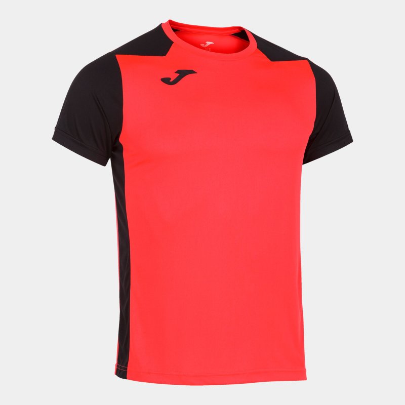 JOMA RECORD II SHORT SLEEVE T-SHIRT FLUOR CORAL BLACK