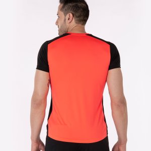 JOMA RECORD II SHORT SLEEVE T-SHIRT FLUOR CORAL BLACK