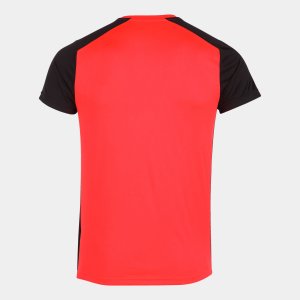 JOMA RECORD II SHORT SLEEVE T-SHIRT FLUOR CORAL BLACK