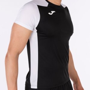 JOMA RECORD II SHORT SLEEVE T-SHIRT BLACK WHITE