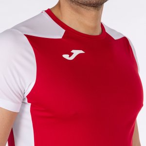 JOMA RECORD II SHORT SLEEVE T-SHIRT RED WHITE
