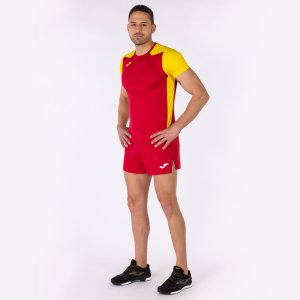 JOMA RECORD II SHORT SLEEVE T-SHIRT RED YELLOW