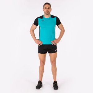 JOMA RECORD II SHORT SLEEVE T-SHIRT TURQUOISE BLACK