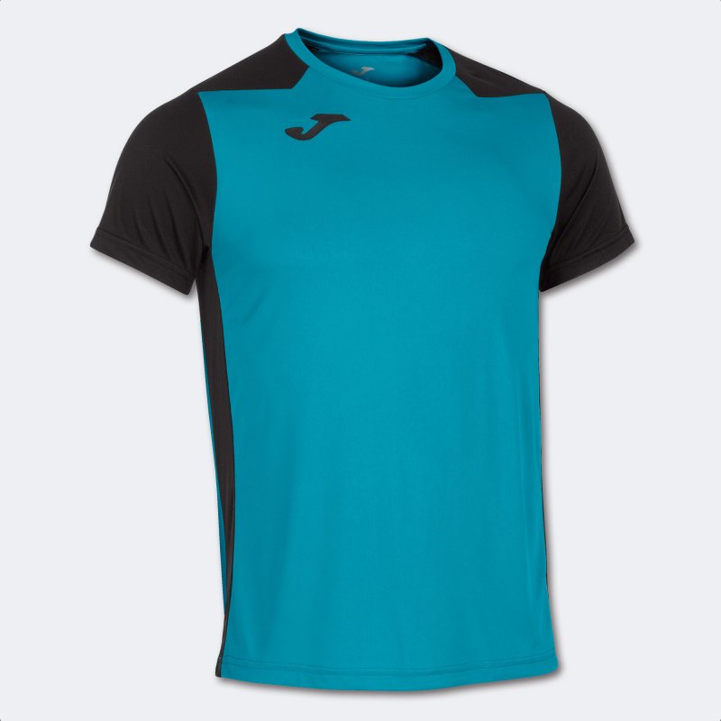 JOMA RECORD II SHORT SLEEVE T-SHIRT TURQUOISE BLACK
