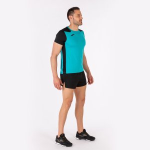 JOMA RECORD II SHORT SLEEVE T-SHIRT TURQUOISE BLACK