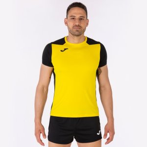 JOMA RECORD II SHORT SLEEVE T-SHIRT YELLOW BLACK