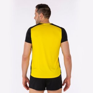 JOMA RECORD II SHORT SLEEVE T-SHIRT YELLOW BLACK