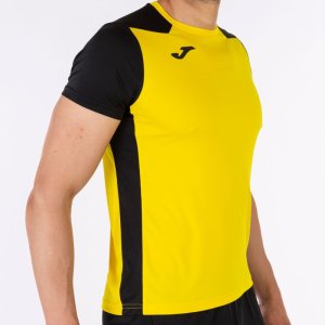 JOMA RECORD II SHORT SLEEVE T-SHIRT YELLOW BLACK