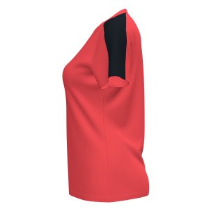 JOMA ACADEMY SHORT SLEEVE T-SHIRT FLUOR CORAL-BLACK