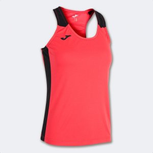 JOMA RECORD II TANK TOP FLUOR CORAL BLACK