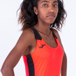 JOMA RECORD II TANK TOP FLUOR CORAL BLACK
