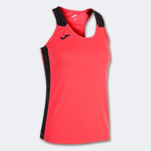 JOMA RECORD II TANK TOP FLUOR CORAL BLACK