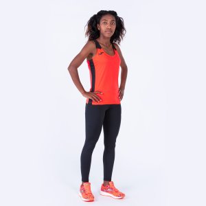 JOMA RECORD II TANK TOP FLUOR CORAL BLACK