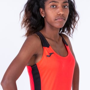 JOMA RECORD II TANK TOP FLUOR CORAL BLACK